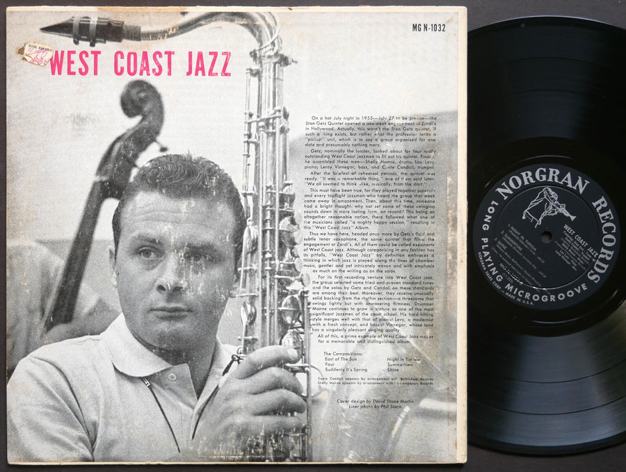 STAN GETZ West Coast Jazz LP NORGRAN MG N-1032 US '55 DG MONO DSM Leroy Vinnegar