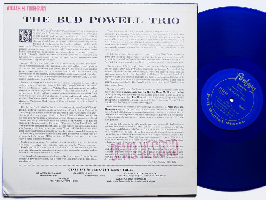 BUD POWELL TRIO LP FANTASY 86006 US 1962 JAZZ Max Roach Charlie Mingus CLEAN