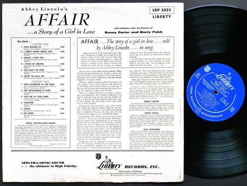 ABBEY LINCOLN Affair A Story Of A Girl In Love LP LIBERTY LRP-3025 US 1957 MONO