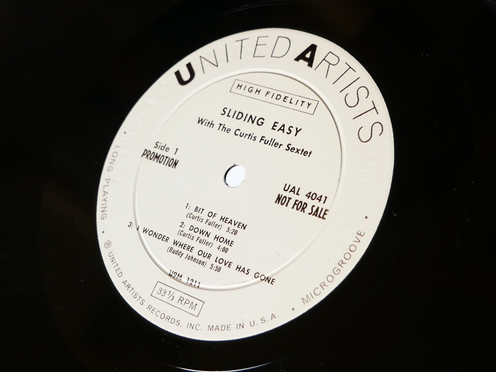 CURTIS FULLER Sliding Easy LP UNITED ARTISTS UAL4041 MONO Hank Mobley Lee Morgan