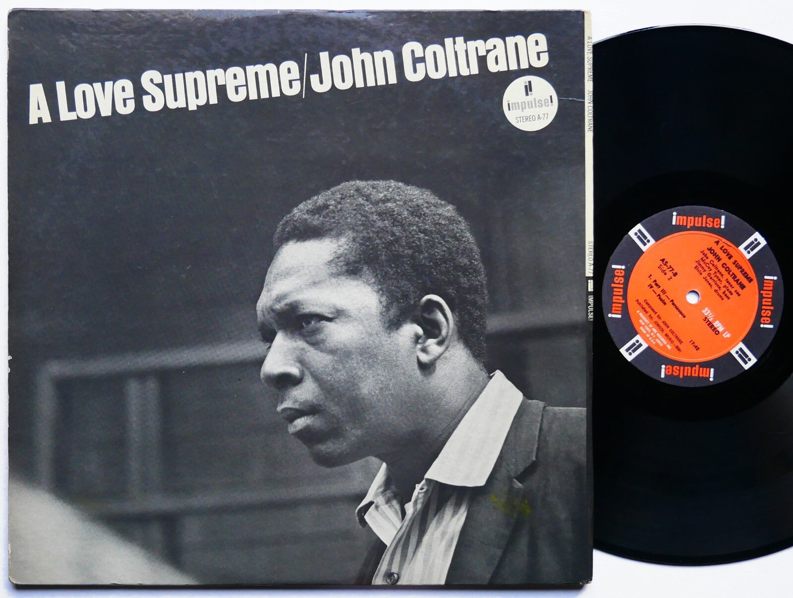 JOHN COLTRANE A Love Supreme LP IMPULSE! AS-77 US 1967 JAZZ RVG Elvin Jones VG+