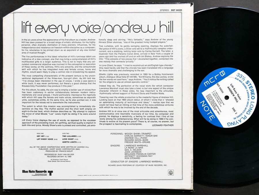 ANDREW HILL Lift Every Voice LP BLUE NOTE 84330 RVG UA Woody Shaw Carlos Garnett
