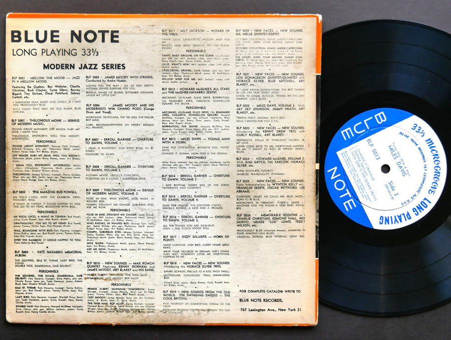 MILES DAVIS Young Man With A Horn LP BLUE NOTE BLP 5013 US '53 LEX EAR MONO FLAT
