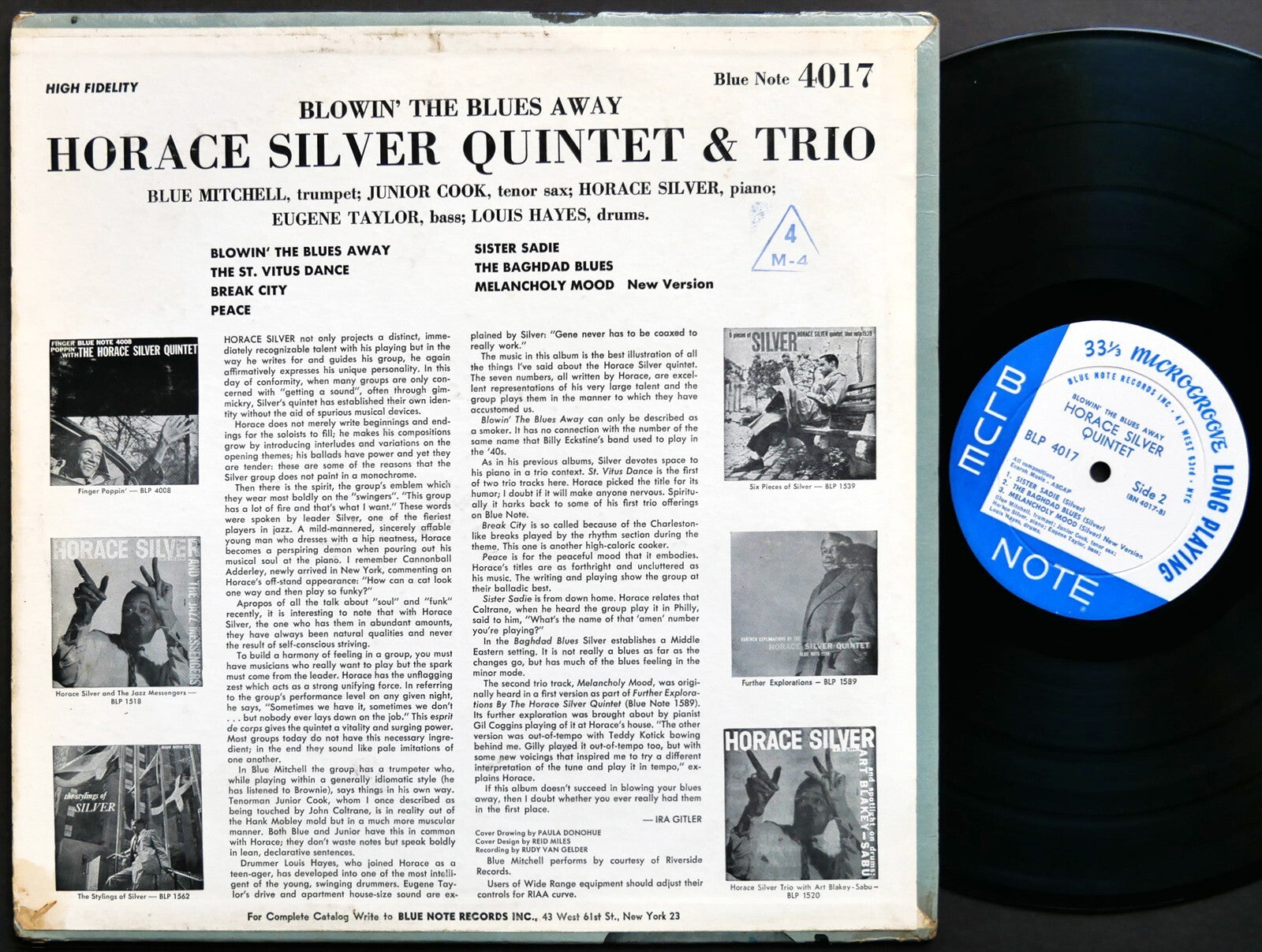 HORACE SILVER Blowin' The Blues Away LP BLUE NOTE 4017 EAR MONO Blue Mitchell