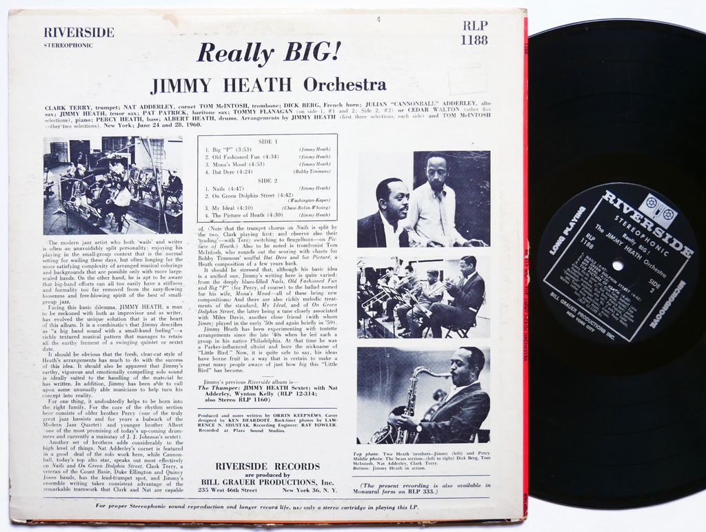 JIMMY HEATH Really Big! LP RIVERSIDE RLP 1188 JAZZ Tommy Flanagan Pat Patrick