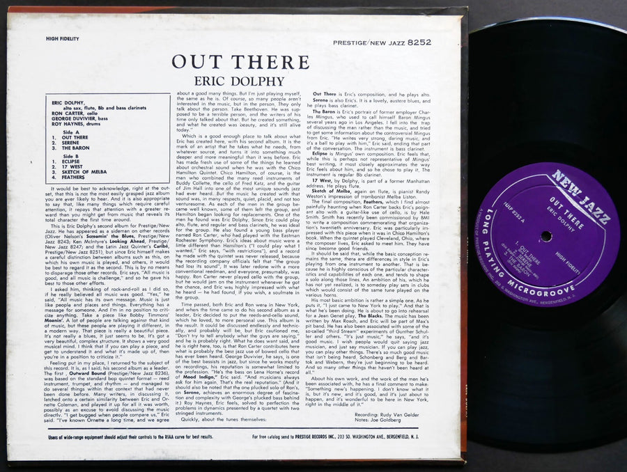 ERIC DOLPHY Out There LP NEW JAZZ NJLP 8252 US 1961 RVG DG MONO Roy Haynes
