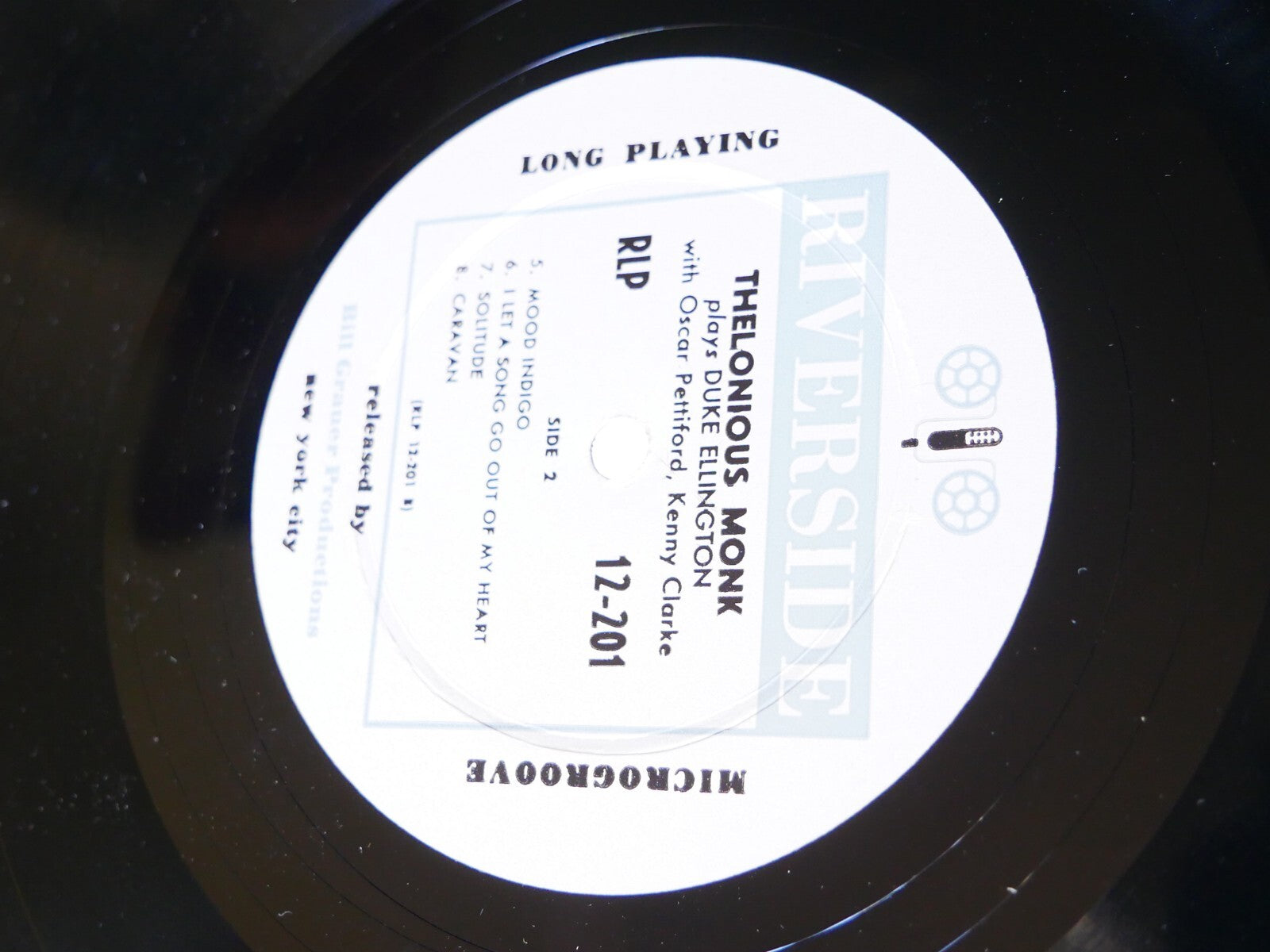 THELONIOUS MONK Plays The Music Of DUKE ELLINGTON LP RIVERSIDE RLP 12-201 MONO