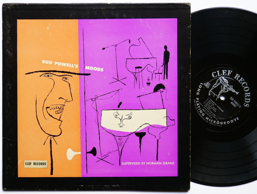 BUD POWELL's Moods LP CLEF RECORDS MG C-610 US 1954 DG MONO Ray Brown Buddy Rich