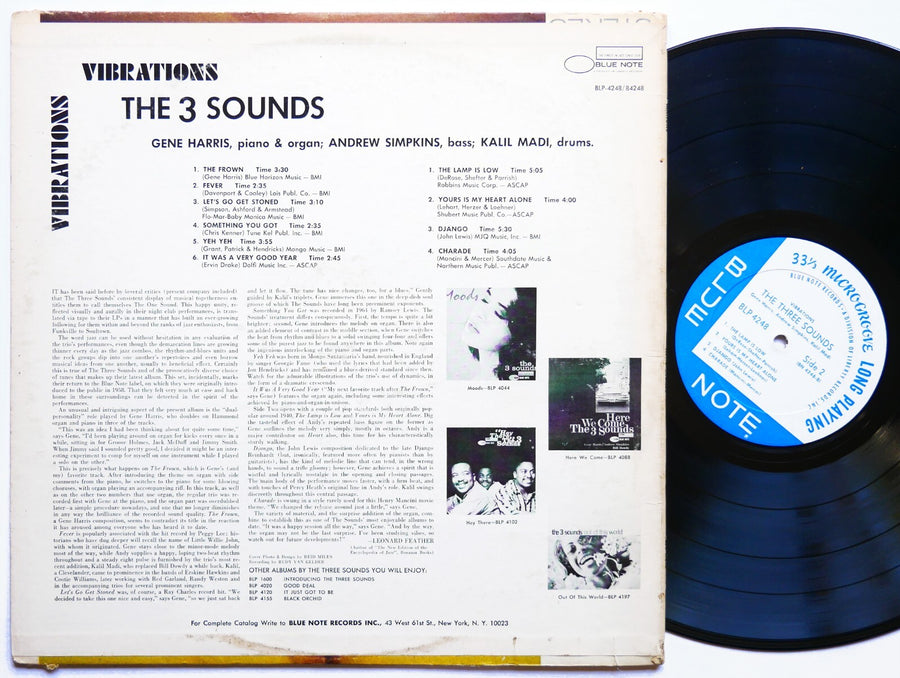 THE THREE SOUNDS Vibrations LP BLUE NOTE BLP 4248 US 1967 RVG MONO Gene Harris