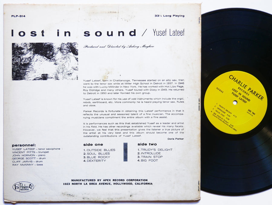 YUSEF LATEEF Lost In Sound LP CHARLIE PARKER RECORDS PLP-814-S US 1962 JAZZ