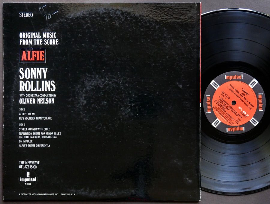 SONNY ROLLINS Alfie LP IMPULSE! AS-9111 RVG Kenny Burrell Phil Woods JAZZ CLEAN