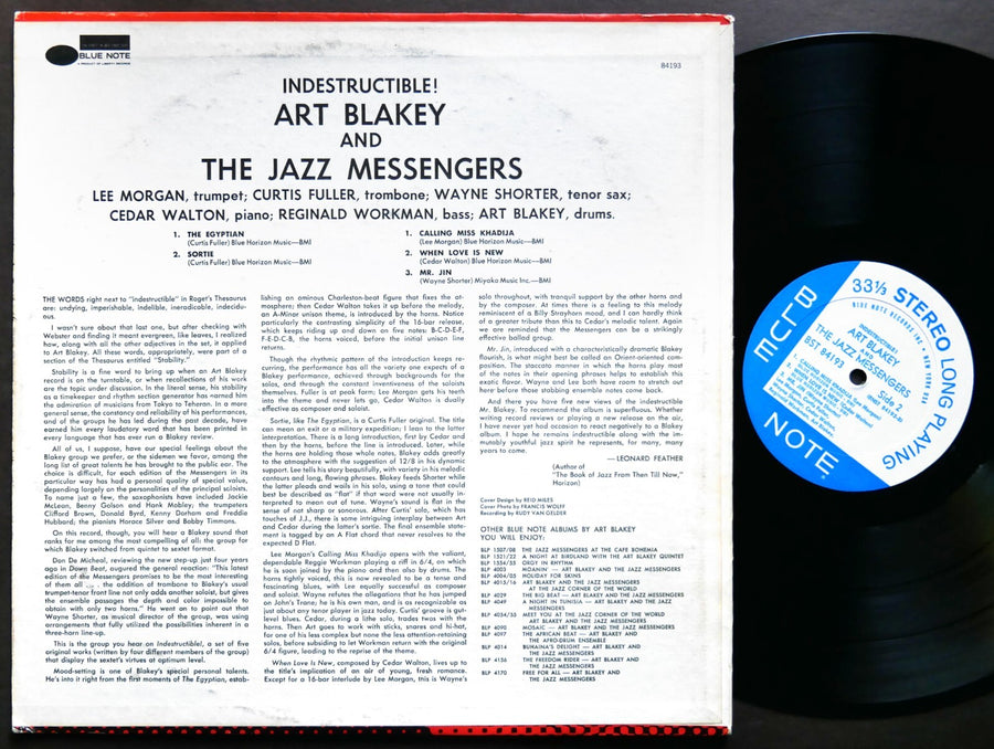 ART BLAKEY Indestructible LP BLUE NOTE 84193 NY RVG Lee Morgan Wayne Shorter