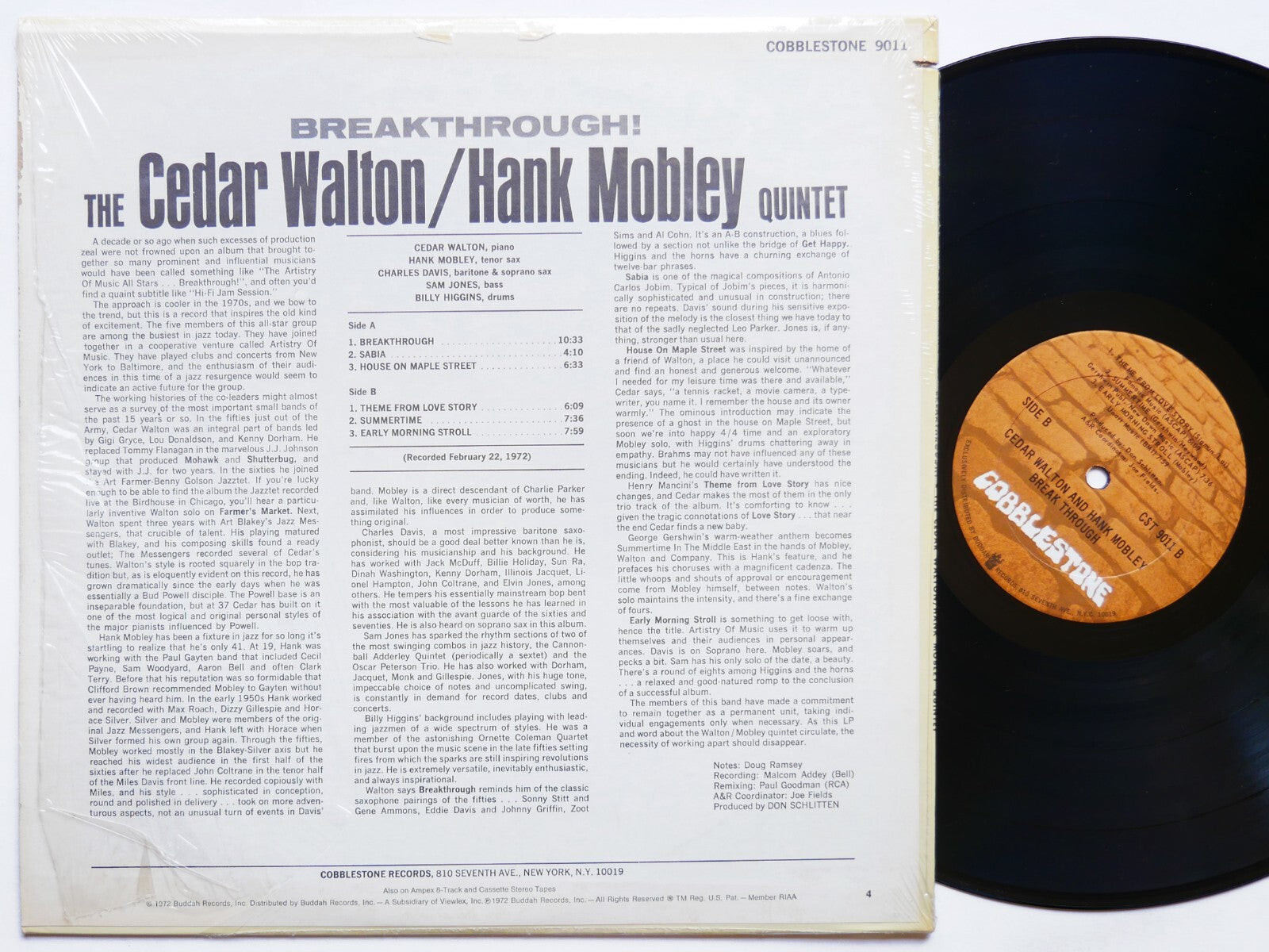 CEDAR WALTON / HANK MOBLEY Quintet Breakthrough LP COBBLESTONE CST 9011 US 1972