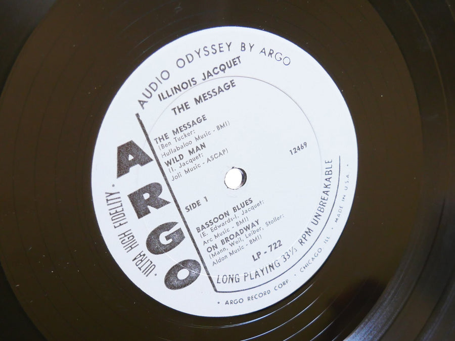 ILLINOIS JACQUET The Message LP ARGO LP-722 US 1963 MONO JAZZ Kenny Burrell