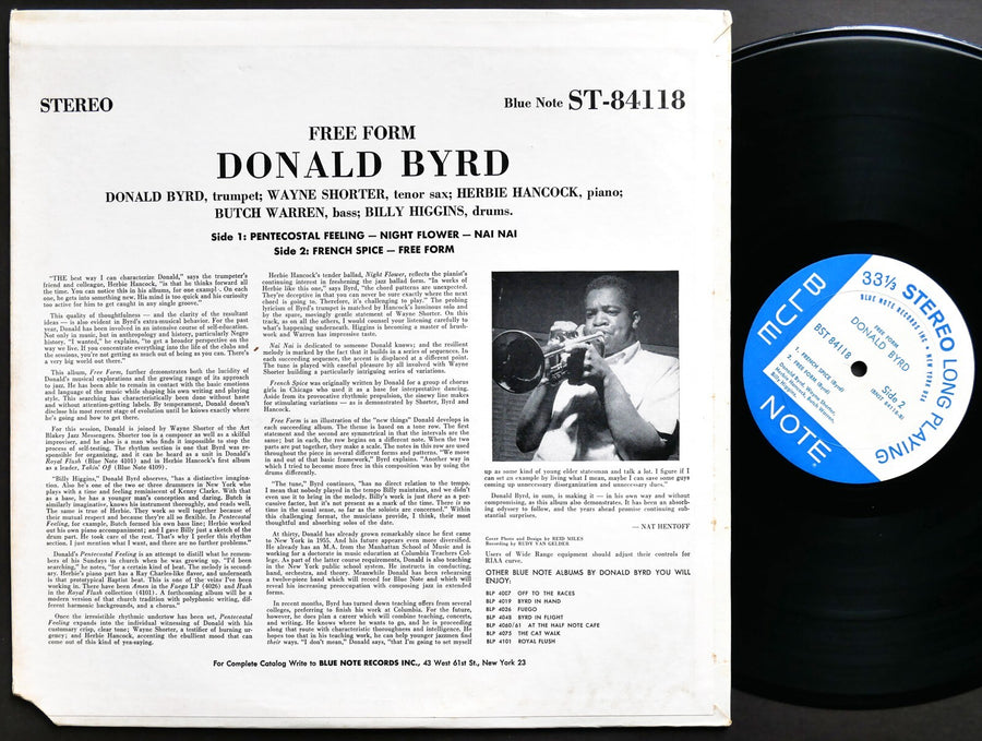 DONALD BYRD Free Form LP BLUE NOTE BST 84118 US 1966 NY RVG ST Herbie Hancock