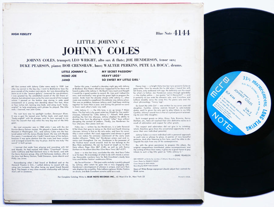 JOHNNY COLES Little Johnny C BLUE NOTE 4144 EAR MONO Joe Henderson Pete La Roca