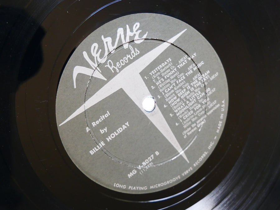 BILLIE HOLIDAY Recital By LP VERVE RECORDS MGV-8027 US 1957 DG MONO DSM JAZZ