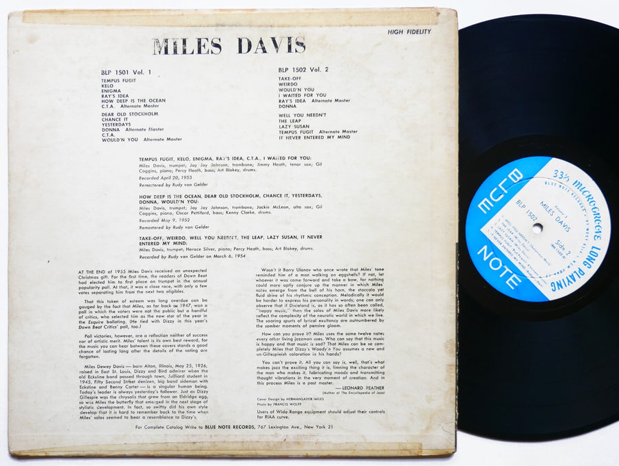MILES DAVIS Volume 2 LP BLUE NOTE BLP 1502 US 1957 FLAT EAR MONO Jackie McLean