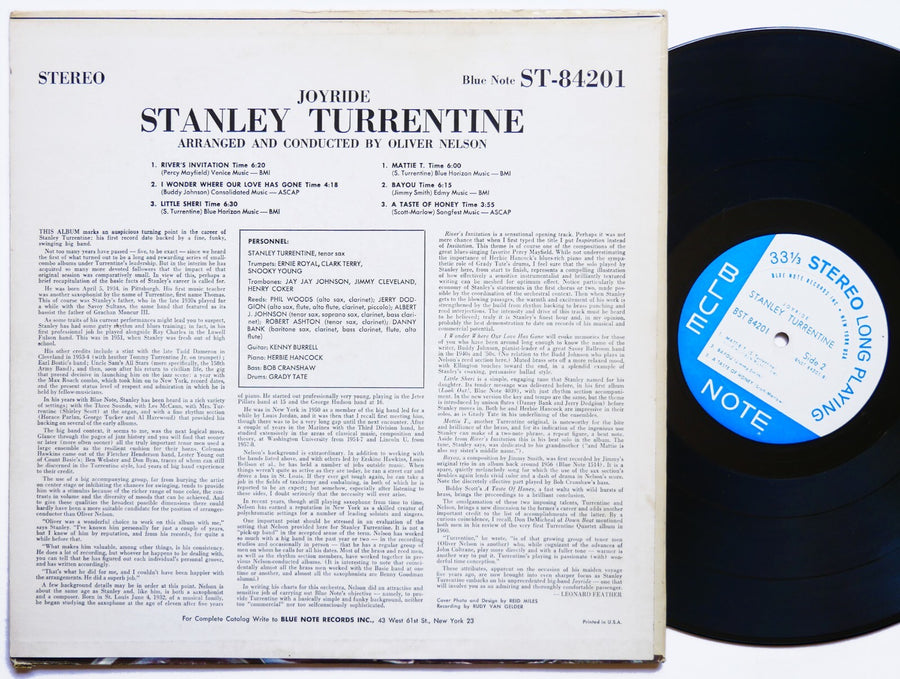 STANLEY TURRENTINE Joyride LP BLUE NOTE BST 84201 US 1965 NY EAR Herbie Hancock