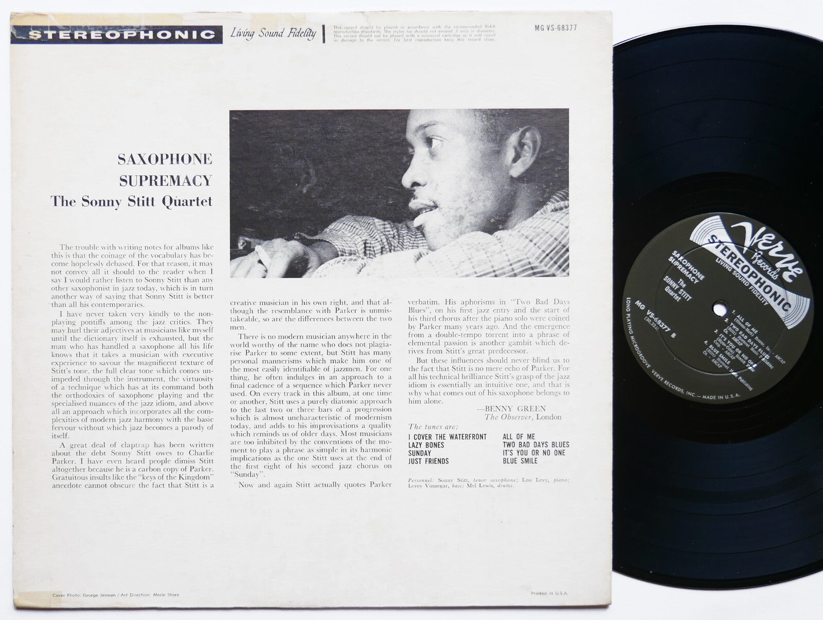 SONNY STITT Quartet Saxophone Supremacy LP VERVE MGVS-68377 DG ST Leroy Vinnegar
