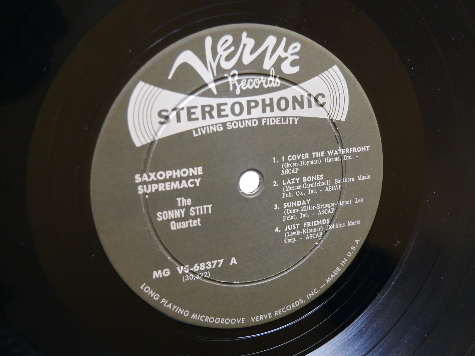 SONNY STITT Quartet Saxophone Supremacy LP VERVE MGVS-68377 DG ST Leroy Vinnegar