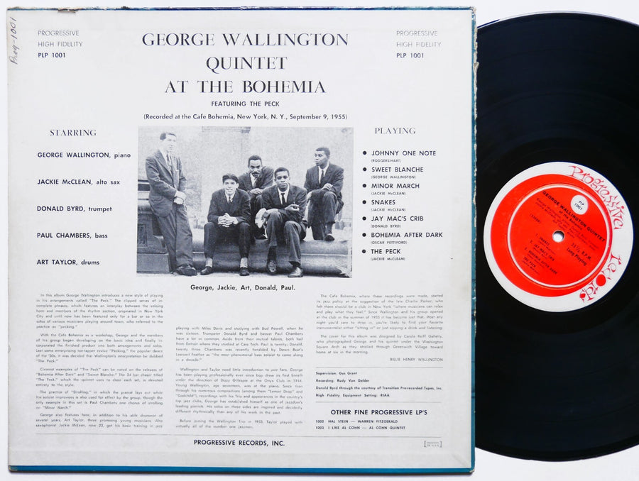 GEORGE WALLINGTON At The Bohemia LP PROGRESSIVE PLP 1001 RVG DG MONO Donald Byrd