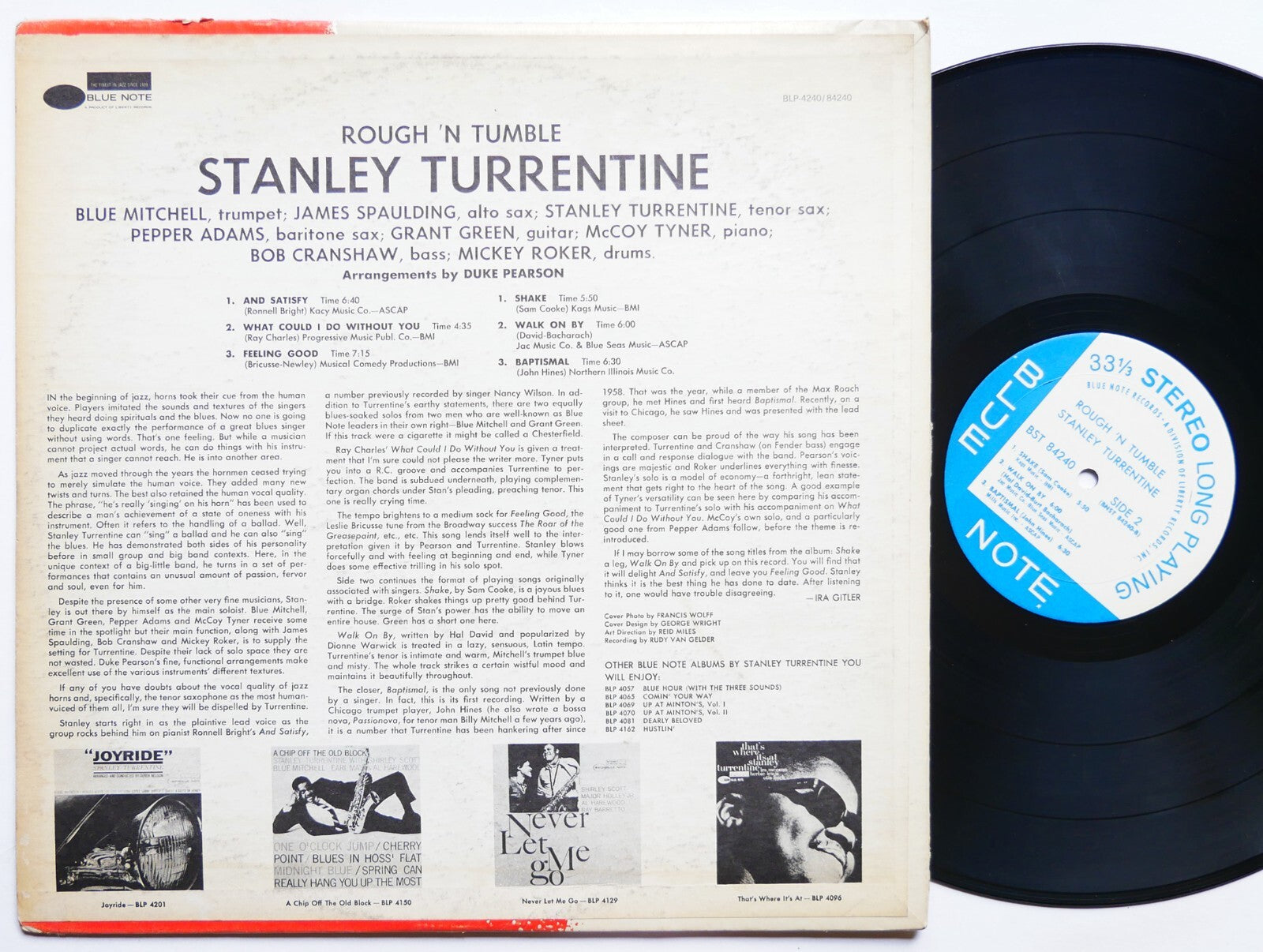 STANLEY TURRENTINE Rough 'N Tumble LP BLUE NOTE BST 84240 LIBERTY McCoy Tyner