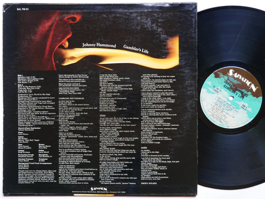 JOHNNY HAMMOND Gambler's Life LP SALVATION SAL 702 Larry Mizell Henry Franklin