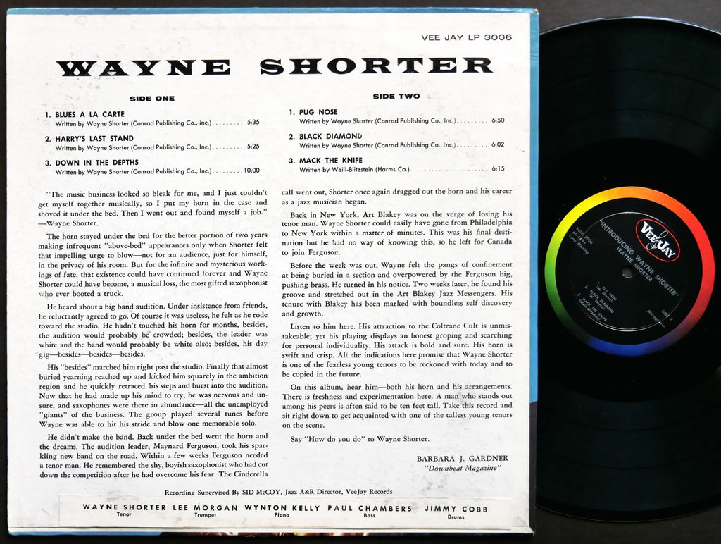 WAYNE SHORTER Introducing LP VEE JAY VJLP 3006 DG MONO Lee Morgan Wynton Kelly