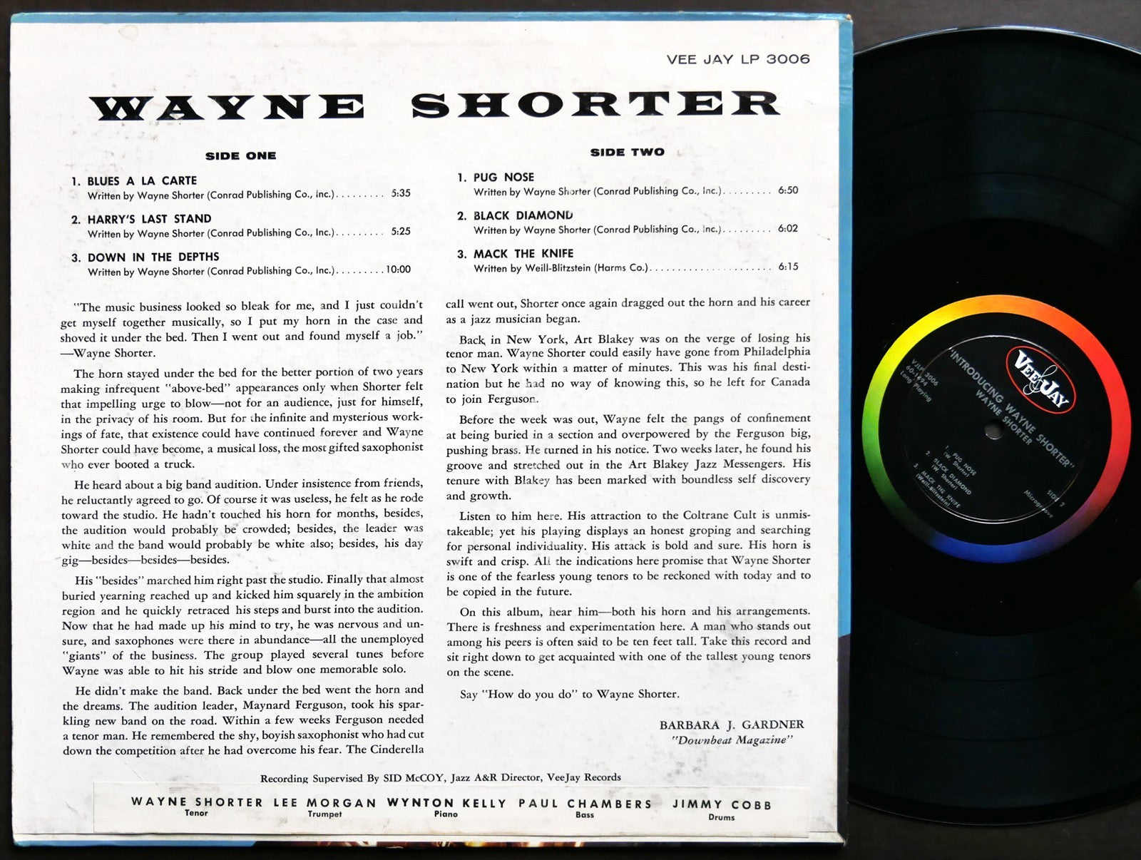 WAYNE SHORTER Introducing LP VEE JAY VJLP 3006 DG MONO Lee Morgan Wynton Kelly