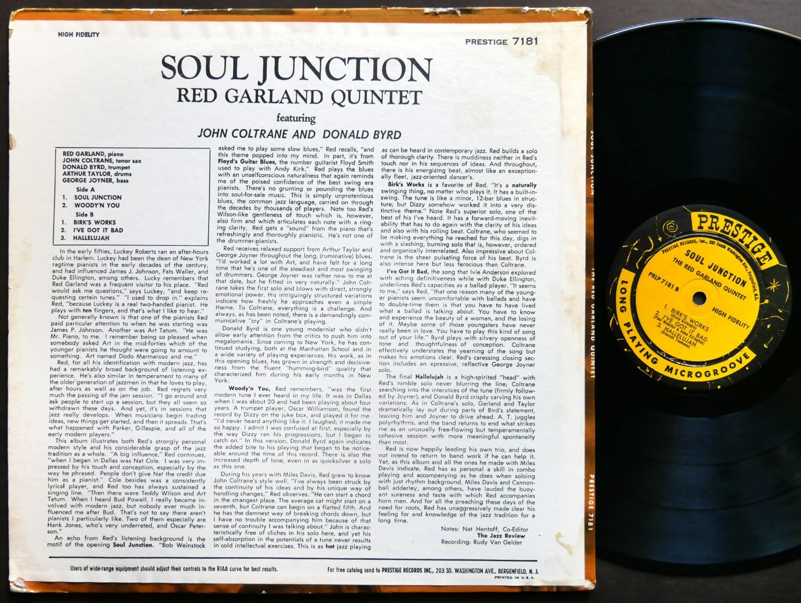 RED GARLAND JOHN COLTRANE DONALD BYRD Soul Junction LP PRESTIGE 7181 NJ DG MONO