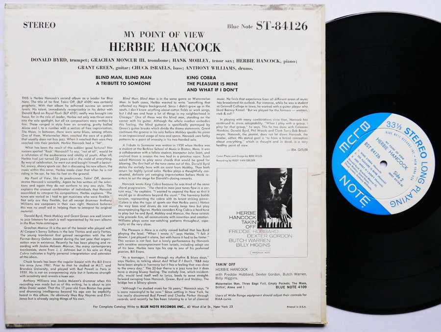 HERBIE HANCOCK My Point Of View LP BLUE NOTE 84126 US 1963 NY EAR DG Hank Mobley