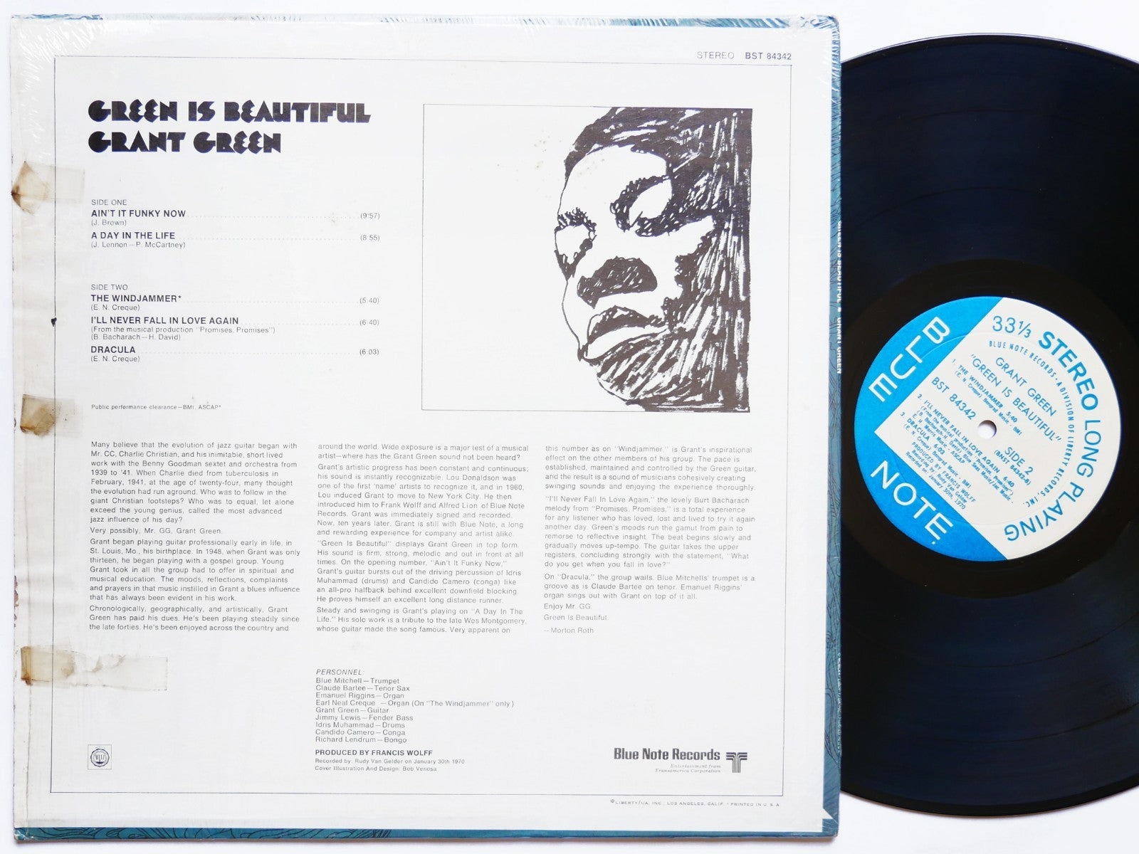 GRANT GREEN Green Is Beautiful LP BLUE NOTE BST 84342 US 1970 RVG Blue Mitchell