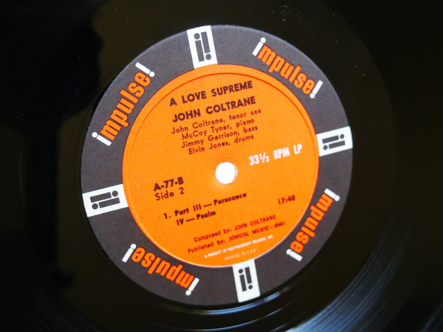 JOHN COLTRANE A Love Supreme LP IMPULSE A-77 US 1965 RVG MONO McCoy Tyner CLEAN