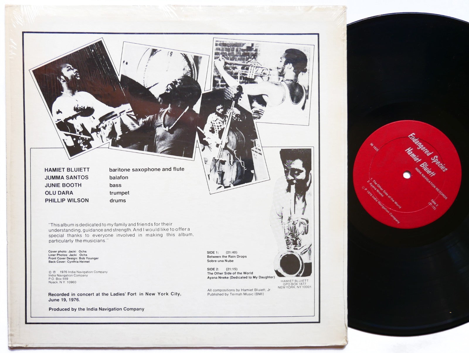 HAMIET BLUIETT Endangered Species LP INDIA NAVIGATION IN 1025 US 1976 Free Jazz