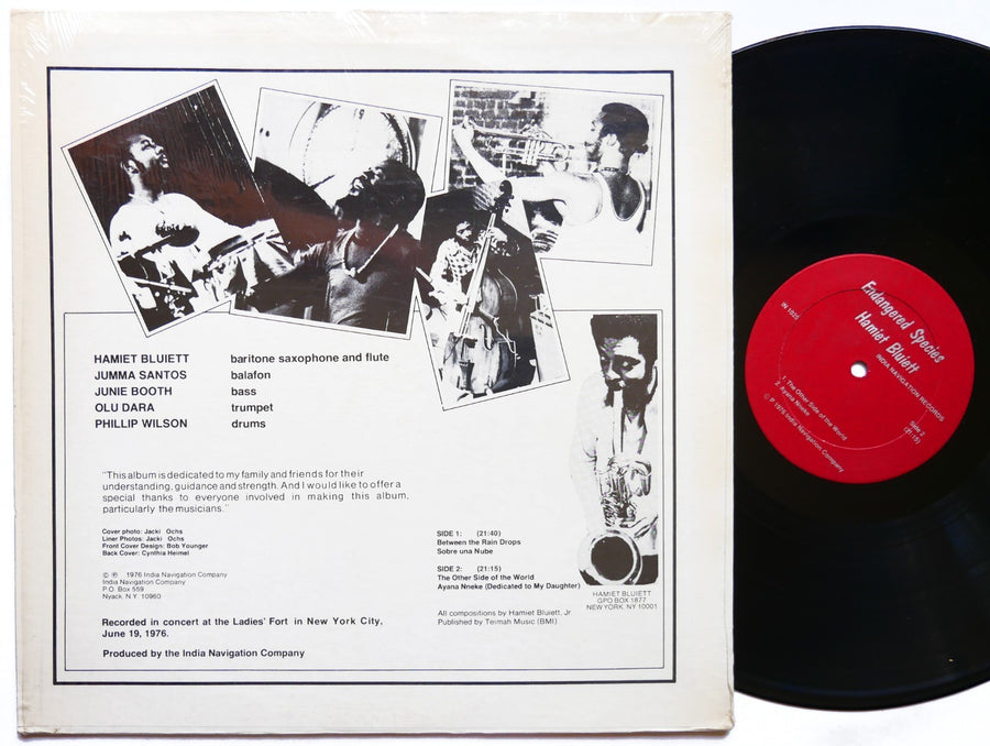 HAMIET BLUIETT Endangered Species LP INDIA NAVIGATION IN 1025 US 1976 Free Jazz