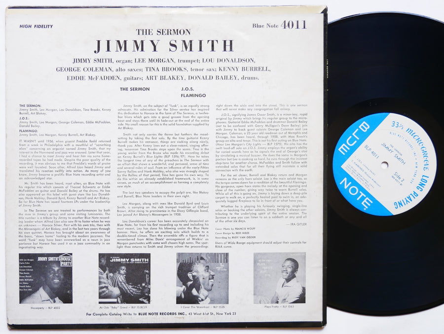 JIMMY SMITH The Sermon! LP BLUE NOTE BLP 4011 US 1962 NY RVG EAR MONO Lee Morgan