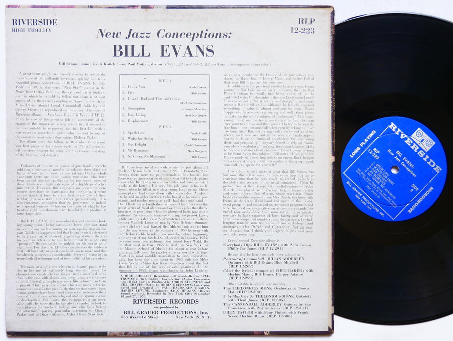 BILL EVANS New Jazz Conceptions LP RIVERSIDE RECORDS RLP 12-223 US 1960 DG MONO