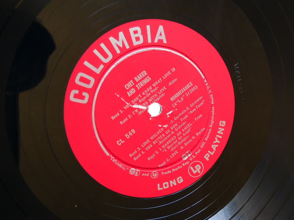 CHET BAKER & Strings COLUMBIA CL 549 US 1954 6EYE DG MONO Zoot Sims Russ Freeman