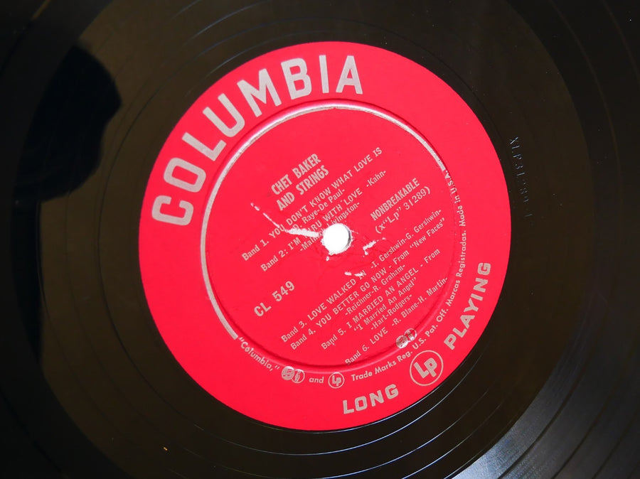 CHET BAKER & Strings COLUMBIA CL 549 US 1954 6EYE DG MONO Zoot Sims Russ Freeman
