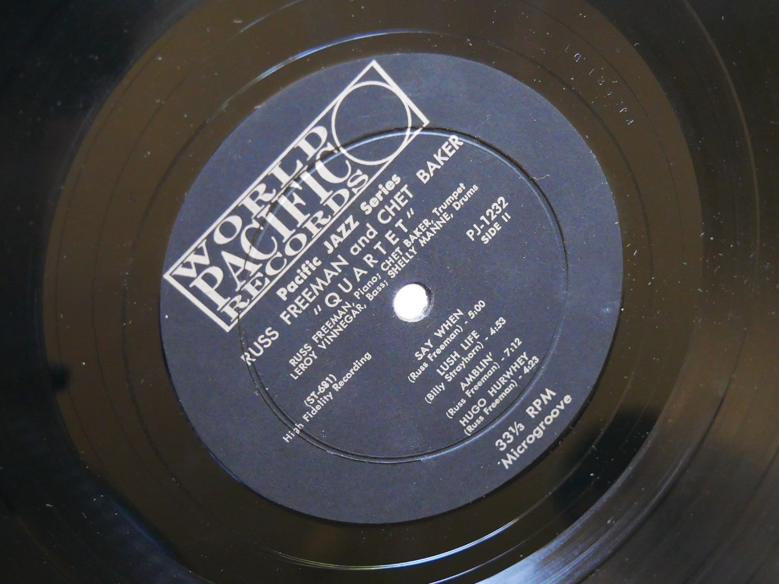 CHET BAKER RUSS FREEMAN Quartet LP WORLD PACIFIC RECORDS PJ-1232 US 1957 DG MONO
