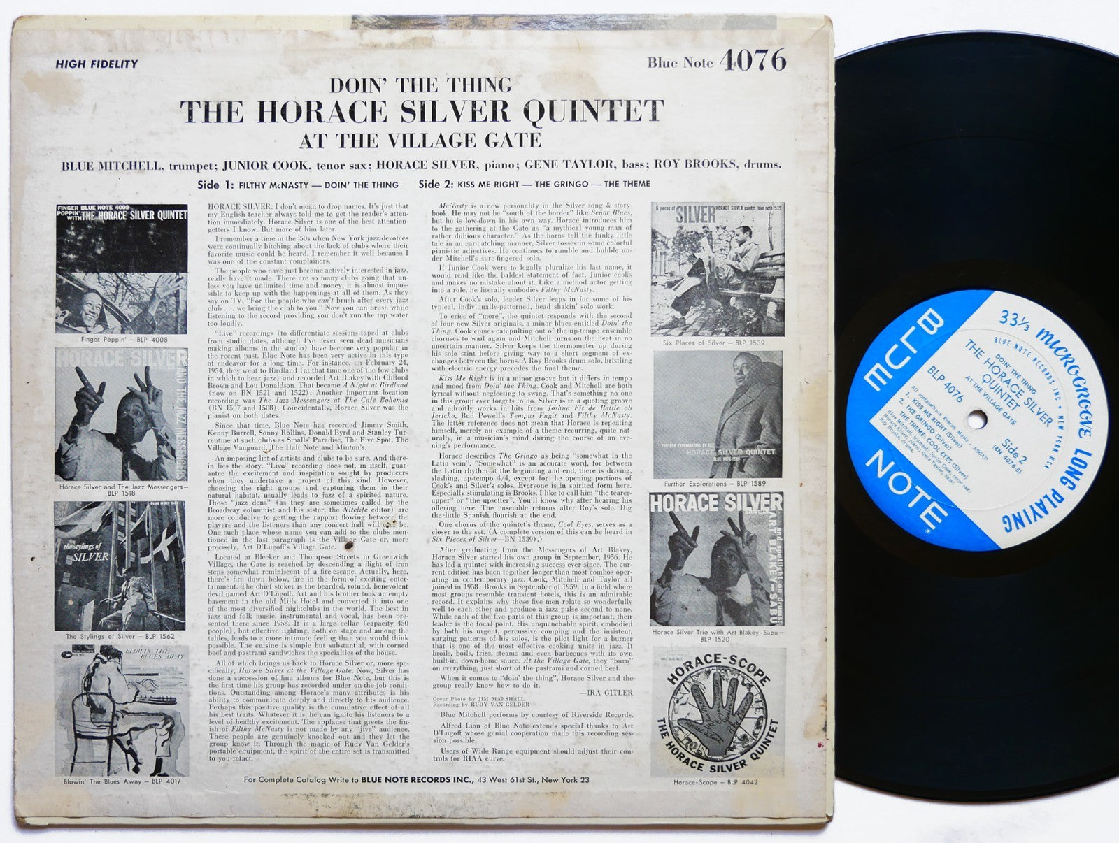 HORACE SILVER Doin' The Thing LP BLUE NOTE 4076 NY EAR Roy Brooks Blue Mitchell