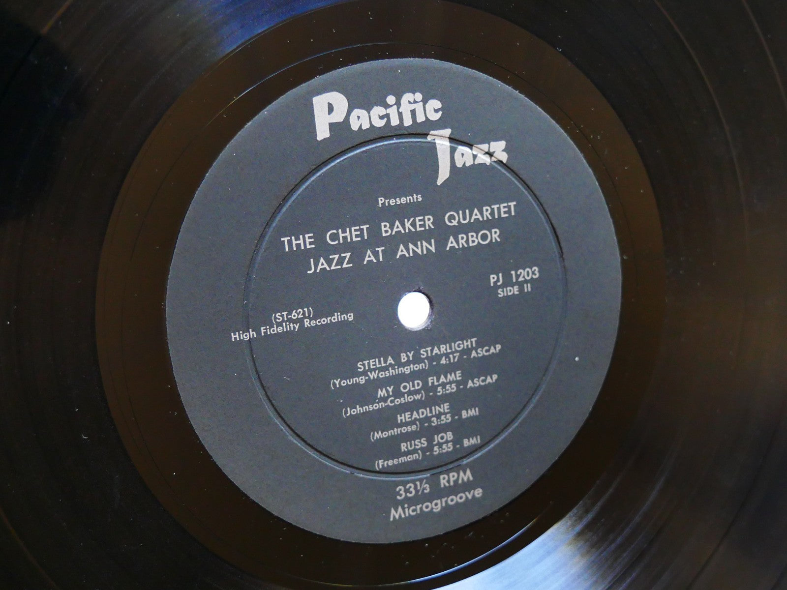 CHET BAKER Quartet Jazz At Ann Arbor LP PACIFIC JAZZ PJ 1203 US 1955 DG MONO