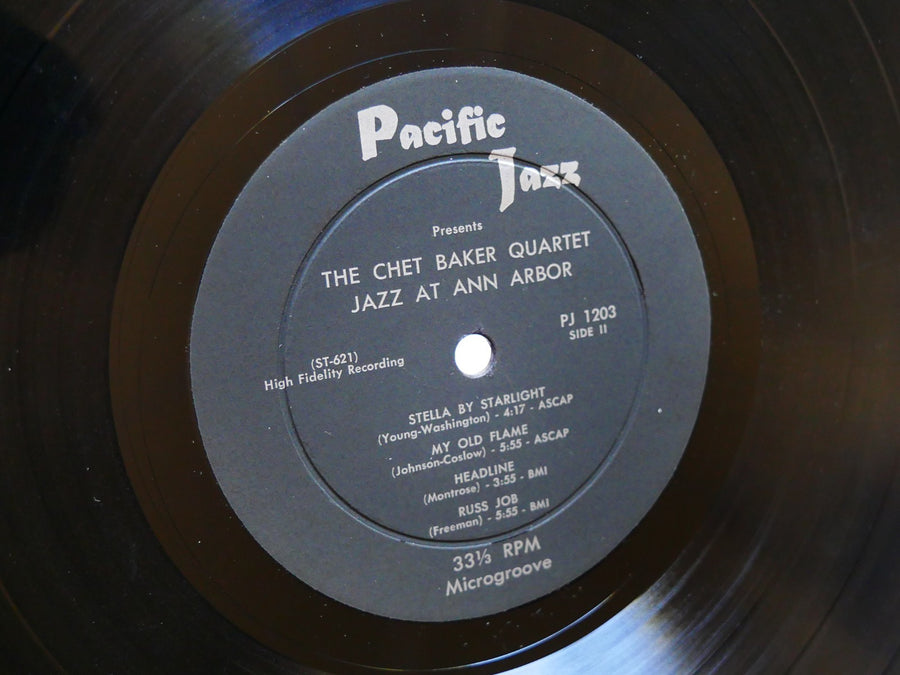 CHET BAKER Quartet Jazz At Ann Arbor LP PACIFIC JAZZ PJ 1203 US 1955 DG MONO