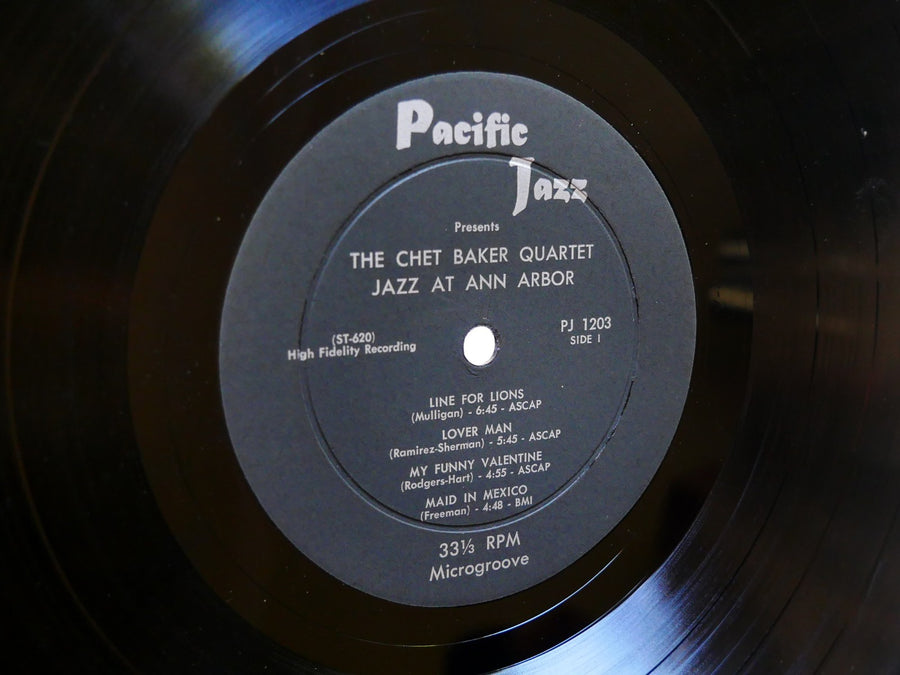 CHET BAKER Quartet Jazz At Ann Arbor LP PACIFIC JAZZ PJ 1203 US 1955 DG MONO