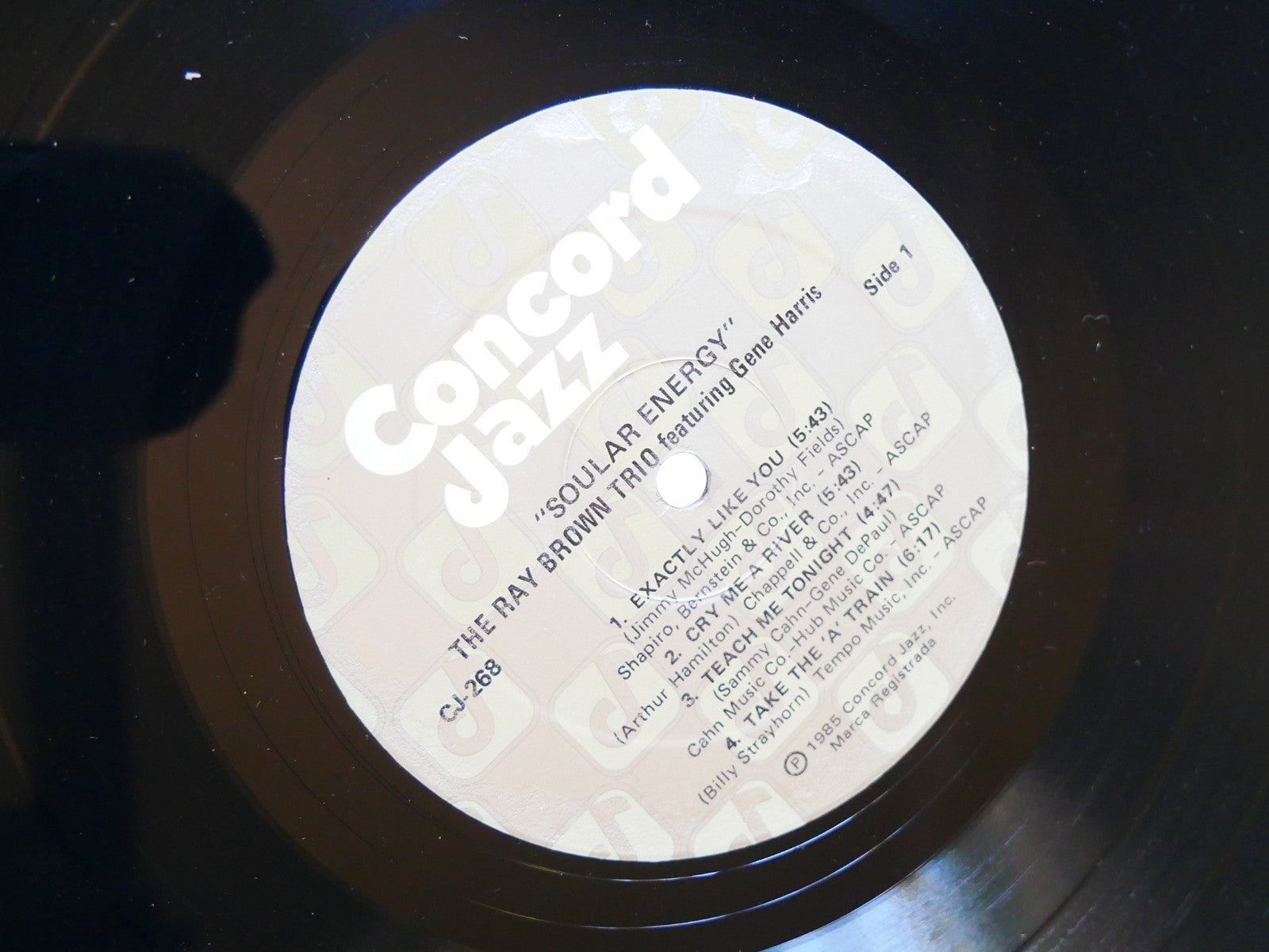 RAY BROWN Trio GENE HARRIS Soular Energy LP CONCORD JAZZ CJ-268 US 1985 CLEAN