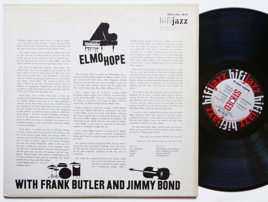 ELMO HOPE With FRANK BUTLER And JIMMY BOND LP HIFI JAZZ SJ 616 US 1959 DG CLEAN