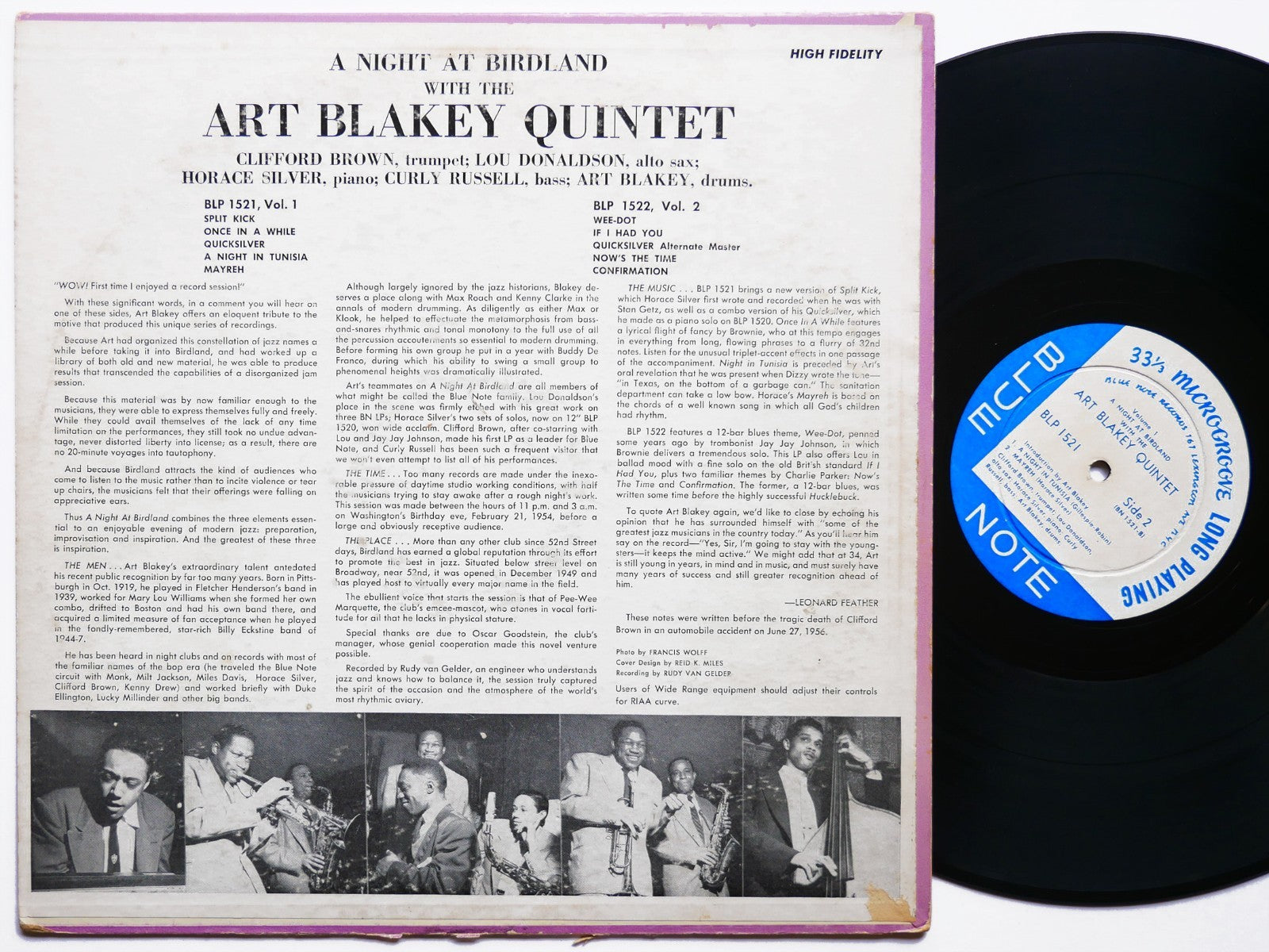ART BLAKEY A Night At Birdland Vol.1 BLUE NOTE 1521 LEX MONO FLAT Clifford Brown
