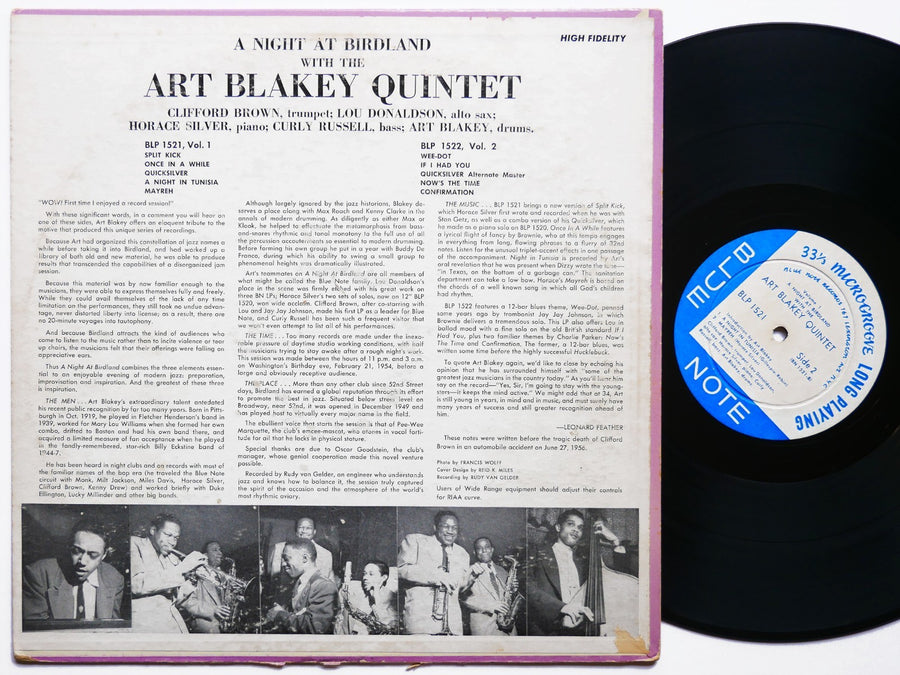ART BLAKEY A Night At Birdland Vol.1 BLUE NOTE 1521 LEX MONO FLAT Clifford Brown