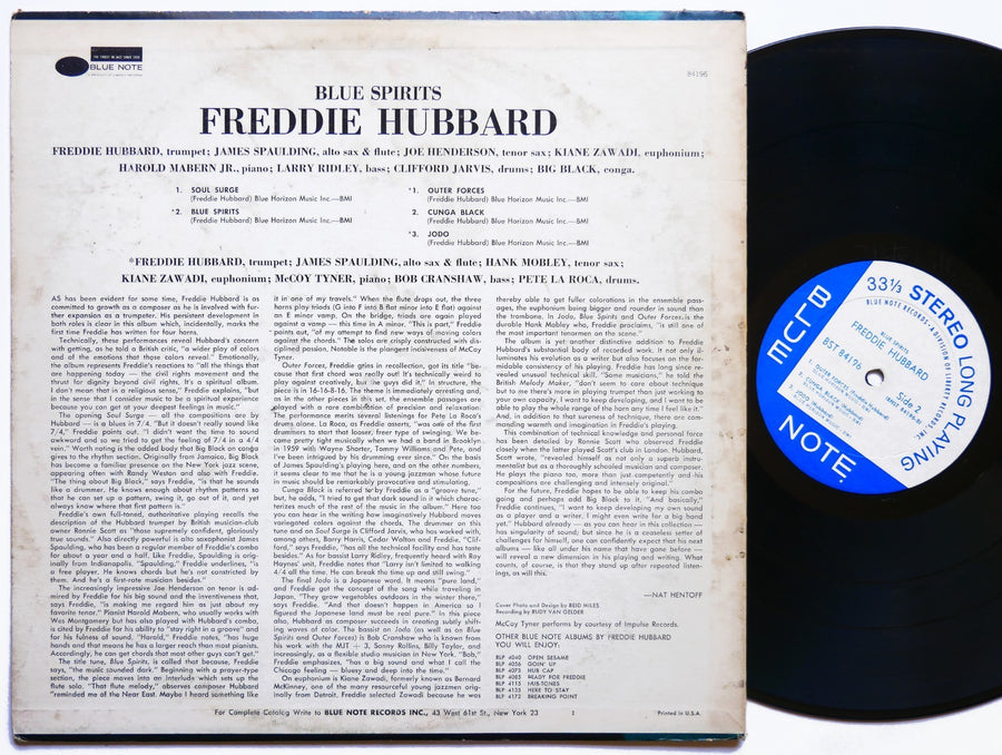 FREDDIE HUBBARD Blue Spirits LP BLUE NOTE 84196 US '67 Hank Mobley Pete La Roca
